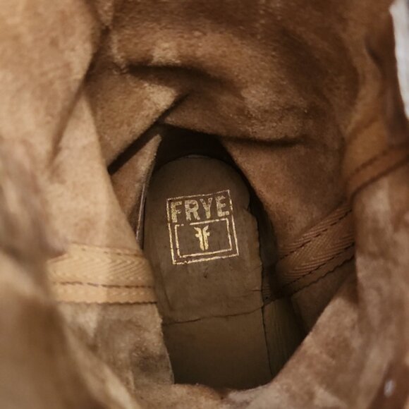 Frye Brown Leather Wyatt Harness Mid Calf boots size 9 B - Picture 8 of 11